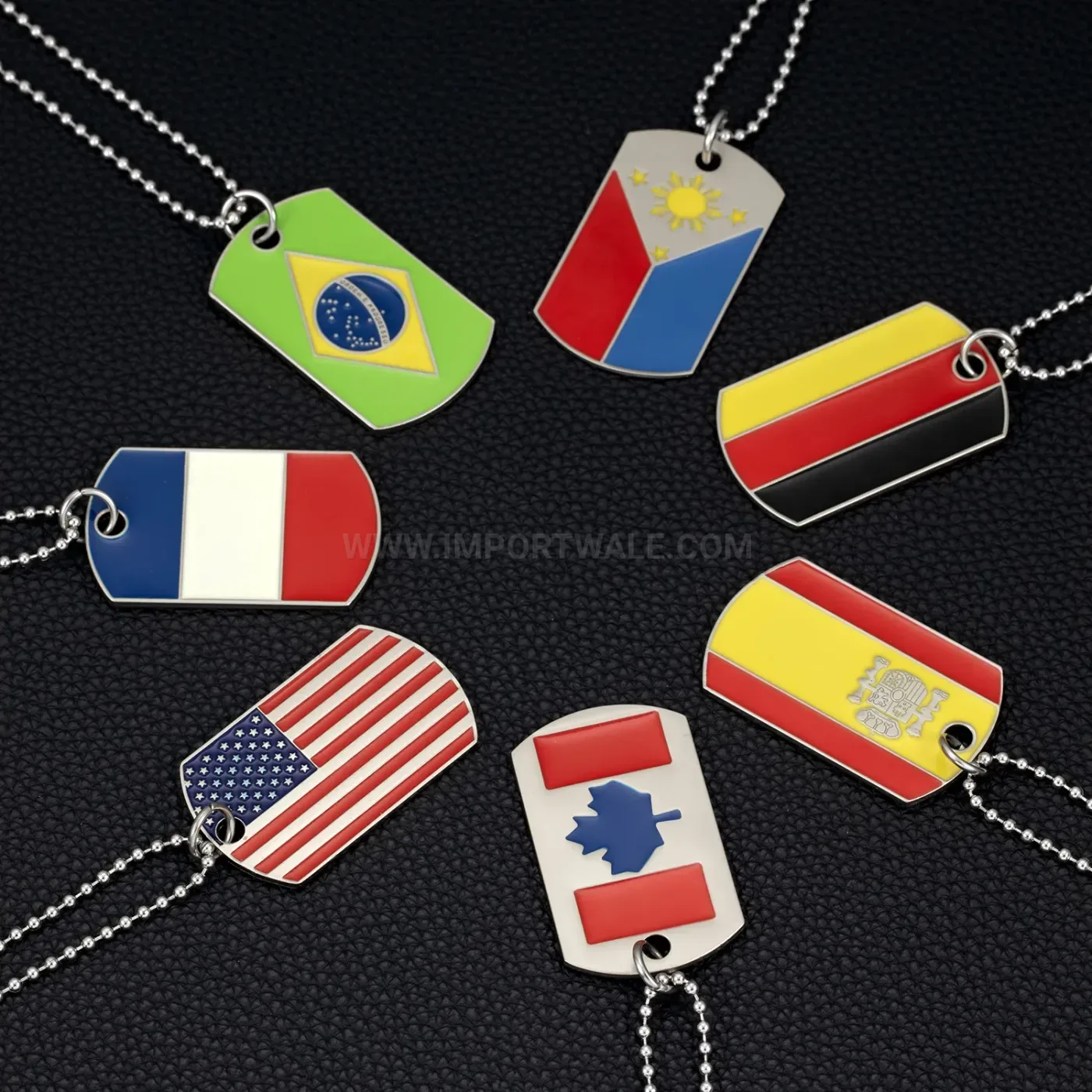 Stainless Steel American Flag Dog Tag Hip Hop Pendant