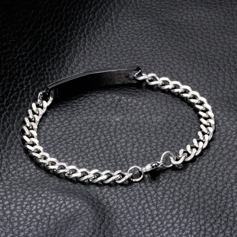 Stainless Steel Cross Pendant Cubic Zirconia Couples Chain Bracelet