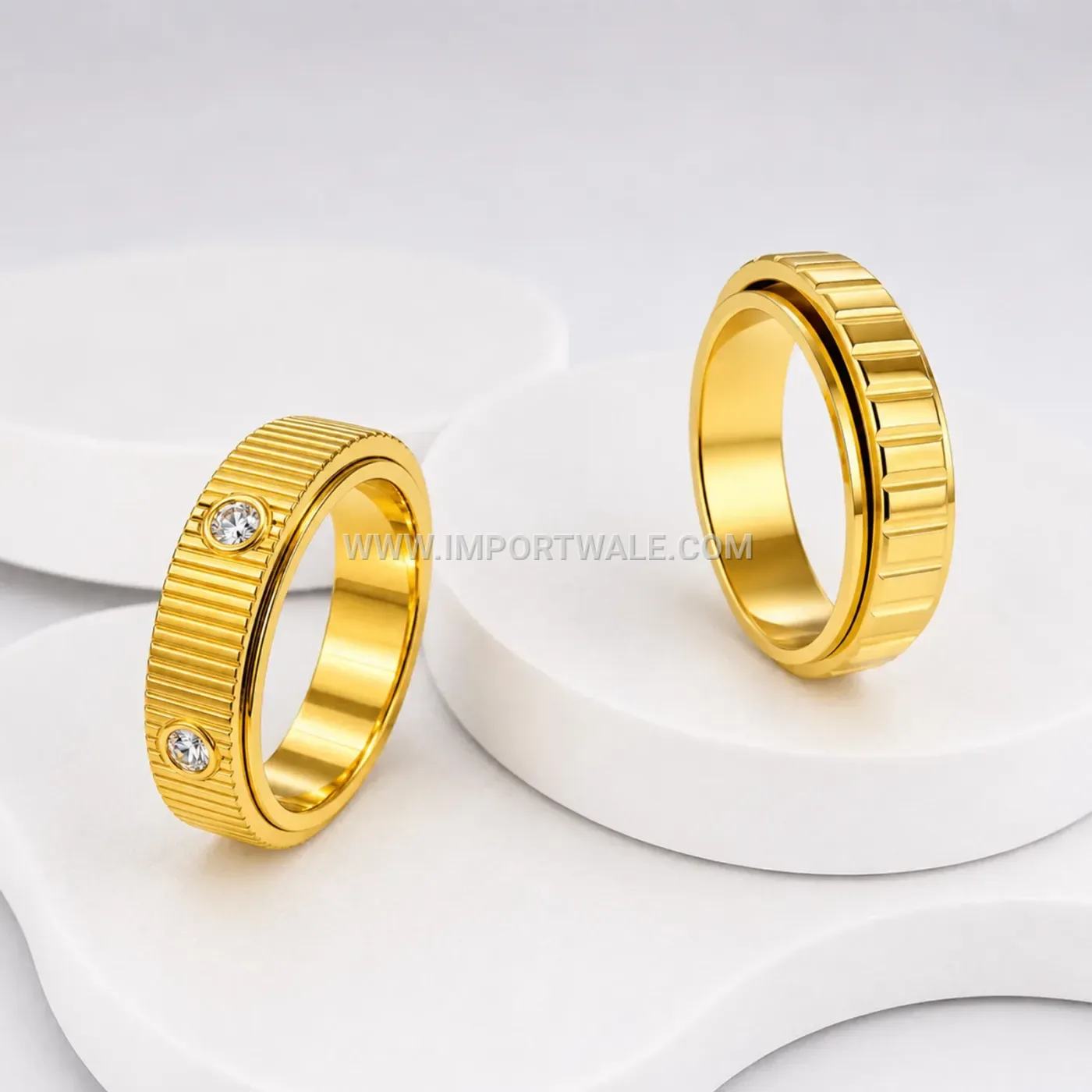 Engraved Stainless Steel Engraved Heart Ring Set