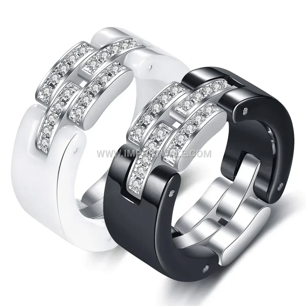 Chain Spliced Stainless Steel Ceramic Ring