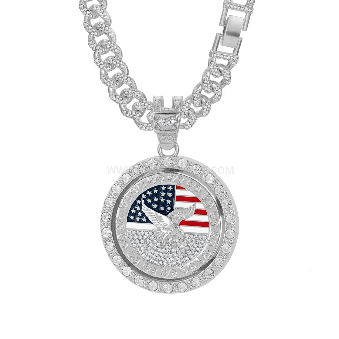 Spinning Steel Bearing Motif Hip Hop Pendant