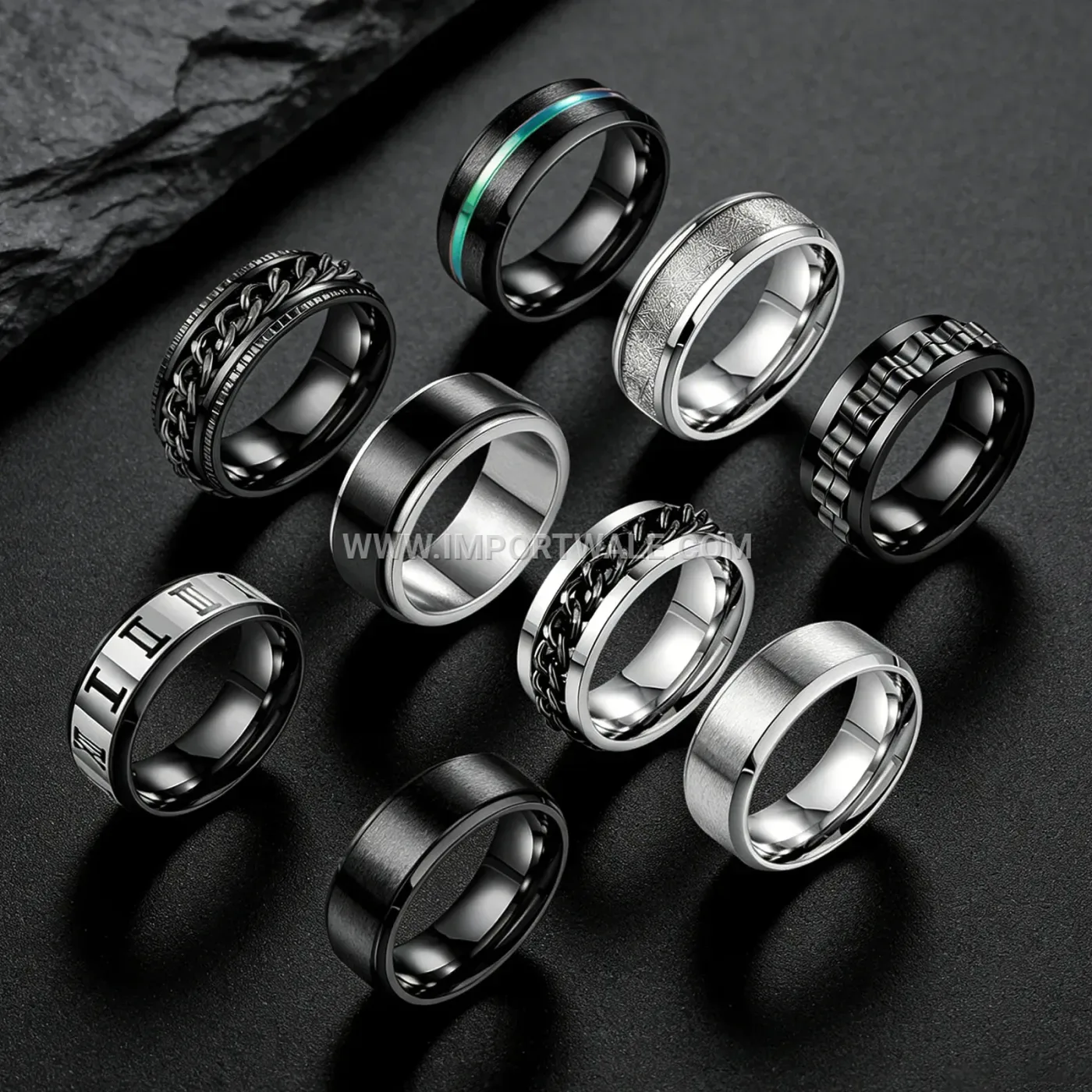 Spinner Stainless Steel Relief Ring Set