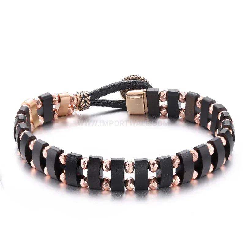 Vintage Redwood Titanium Steel Bio Magnetic Therapy Bracelet