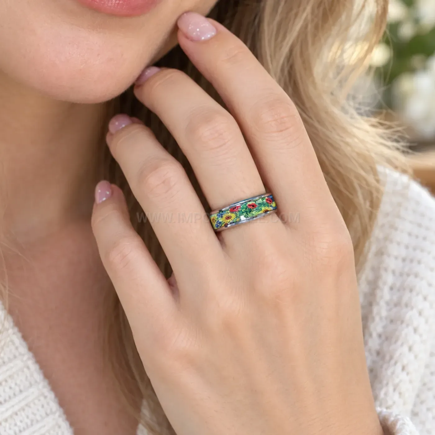 Vintage Patterned Stainless Steel Celestial Graphic Ring