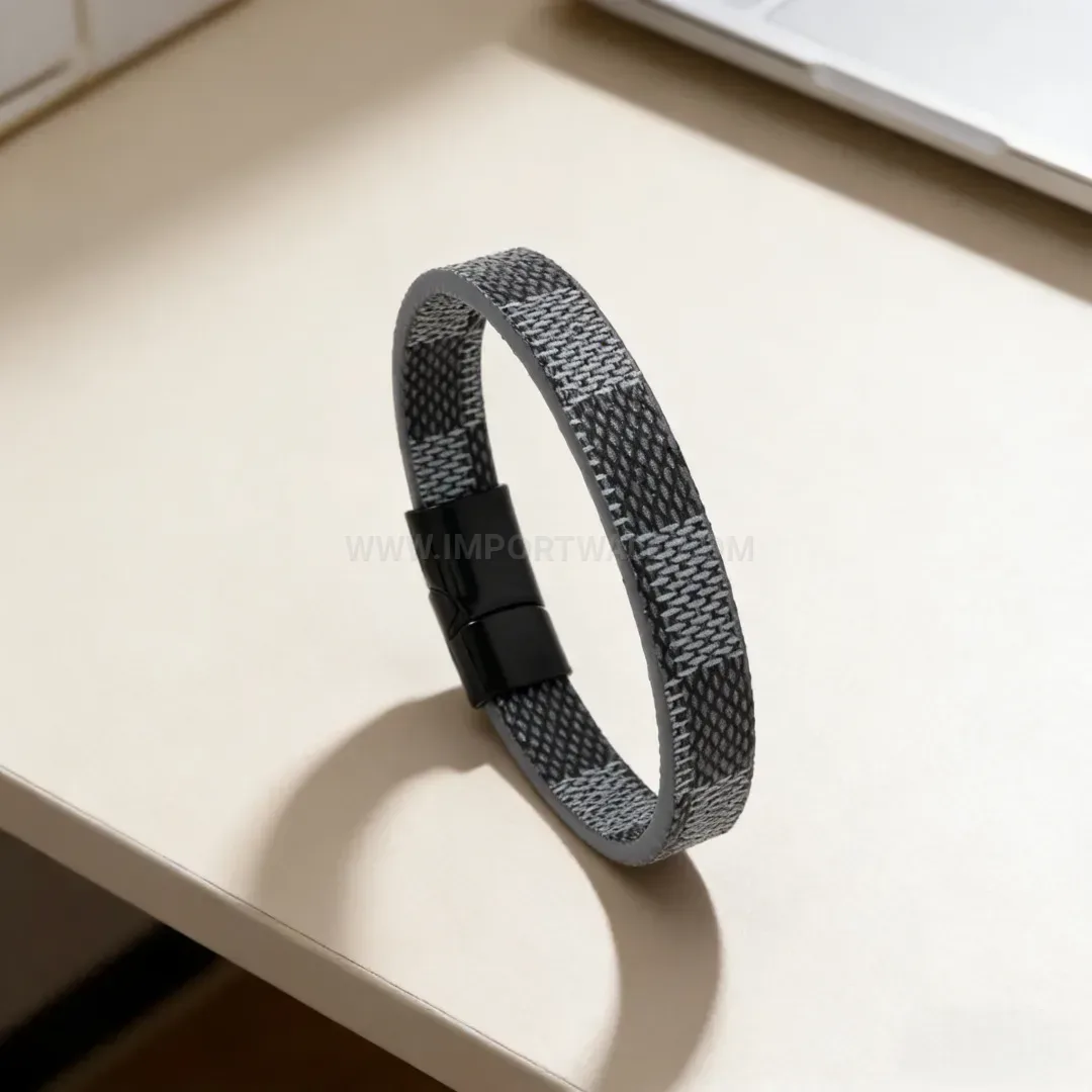 Elegant Braided Faux Leather Mens Wrap Bracelet With Alloy Clasp