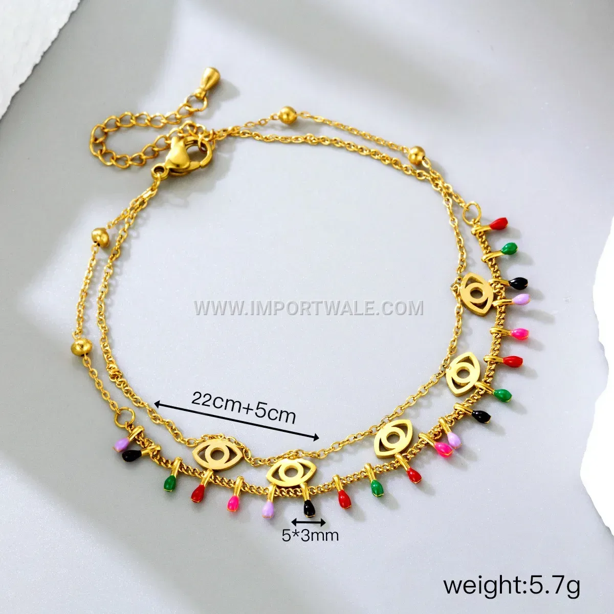 Bohemian Candy Beaded Stainless Steel Premium Anti Tarnish Anklet