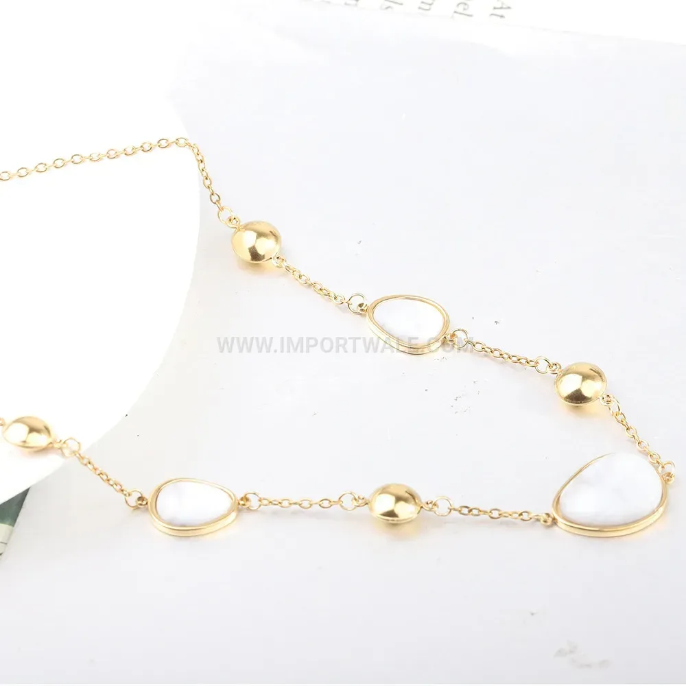 Dopamine Teardrop Resin Splicing Stainless Steel Choker Necklace