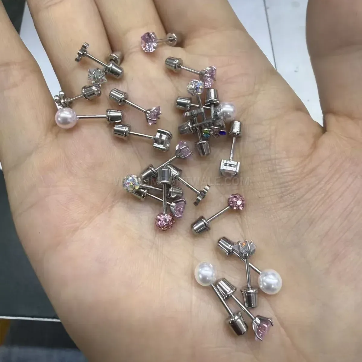 Modern Stainless Steel Heart Clay Ball Cartilage Piercing Set