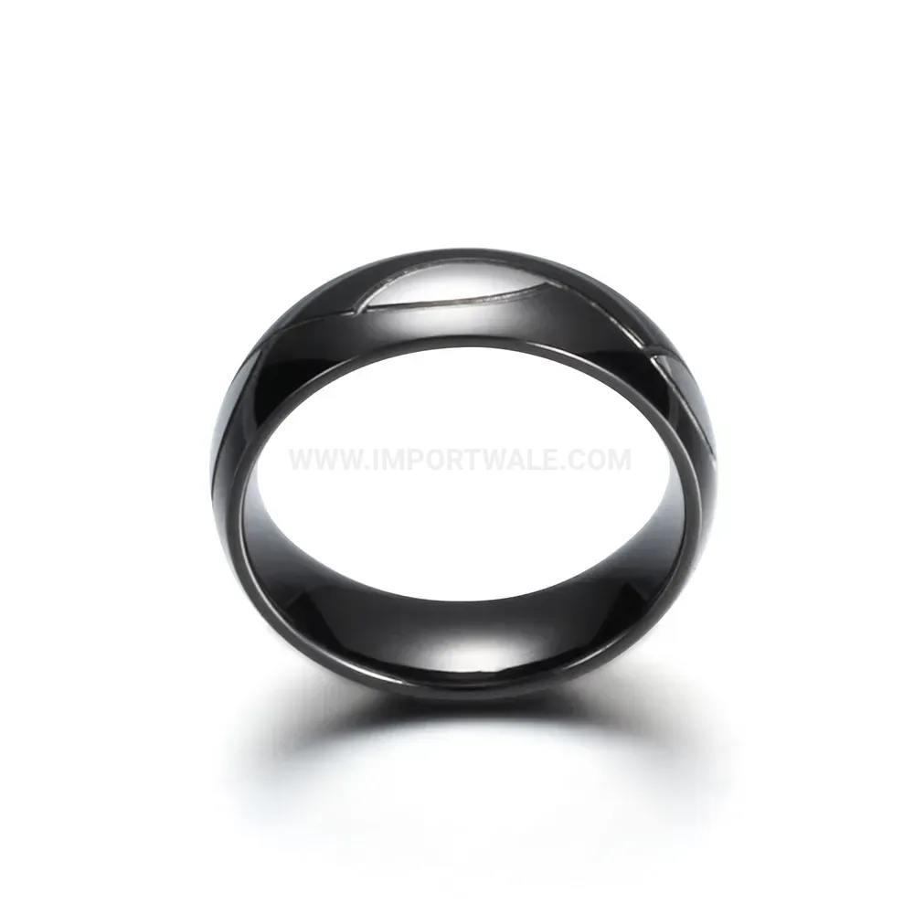 Delicate Leaf Motif Micro Pave Stainless Steel Ring