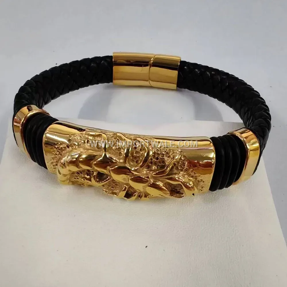 Pressed Shell Pattern Stainless Steel C-Shape Bangle