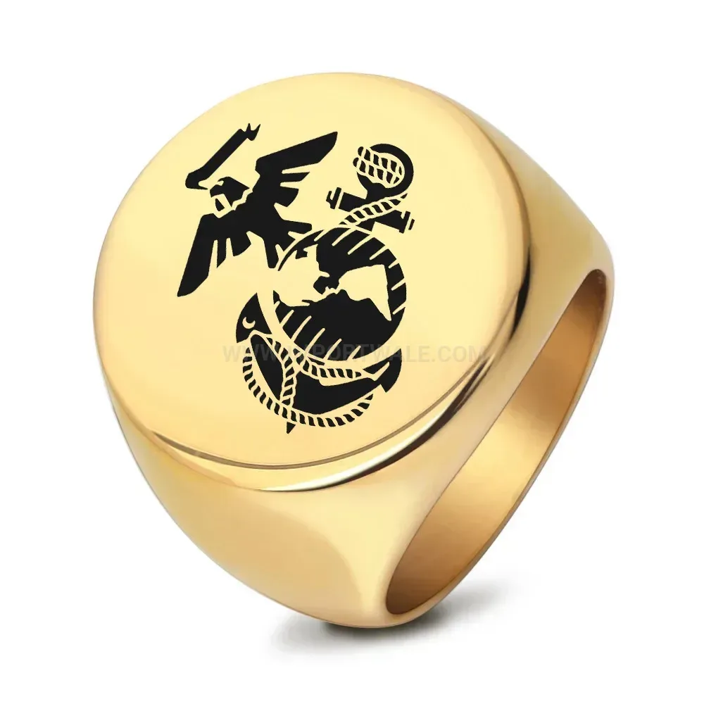Fashion Engraved Peace Dove Stainless Steel Round Signet Ring