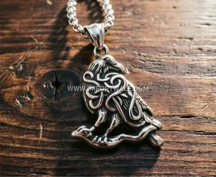 Norse Mythology Odin Raven Stainless Steel Pendant