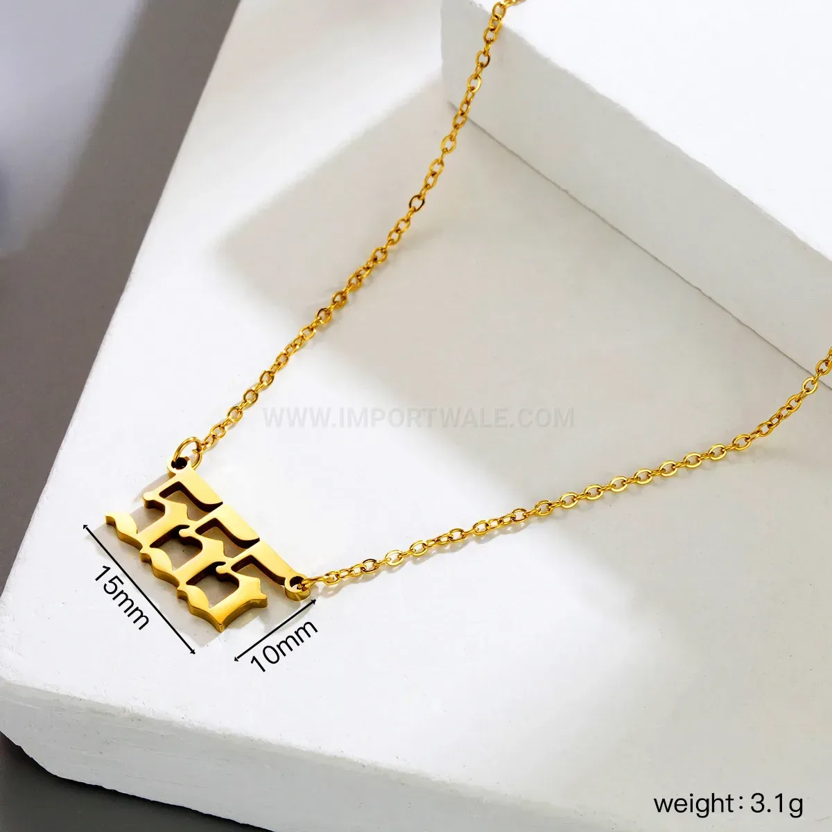 Designer Stainless Steel Lucky Number Pendant Necklace