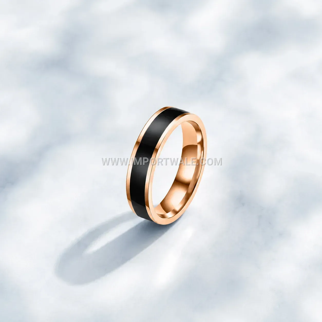 Dual Tone Enamel Inlay Titanium Steel Ring