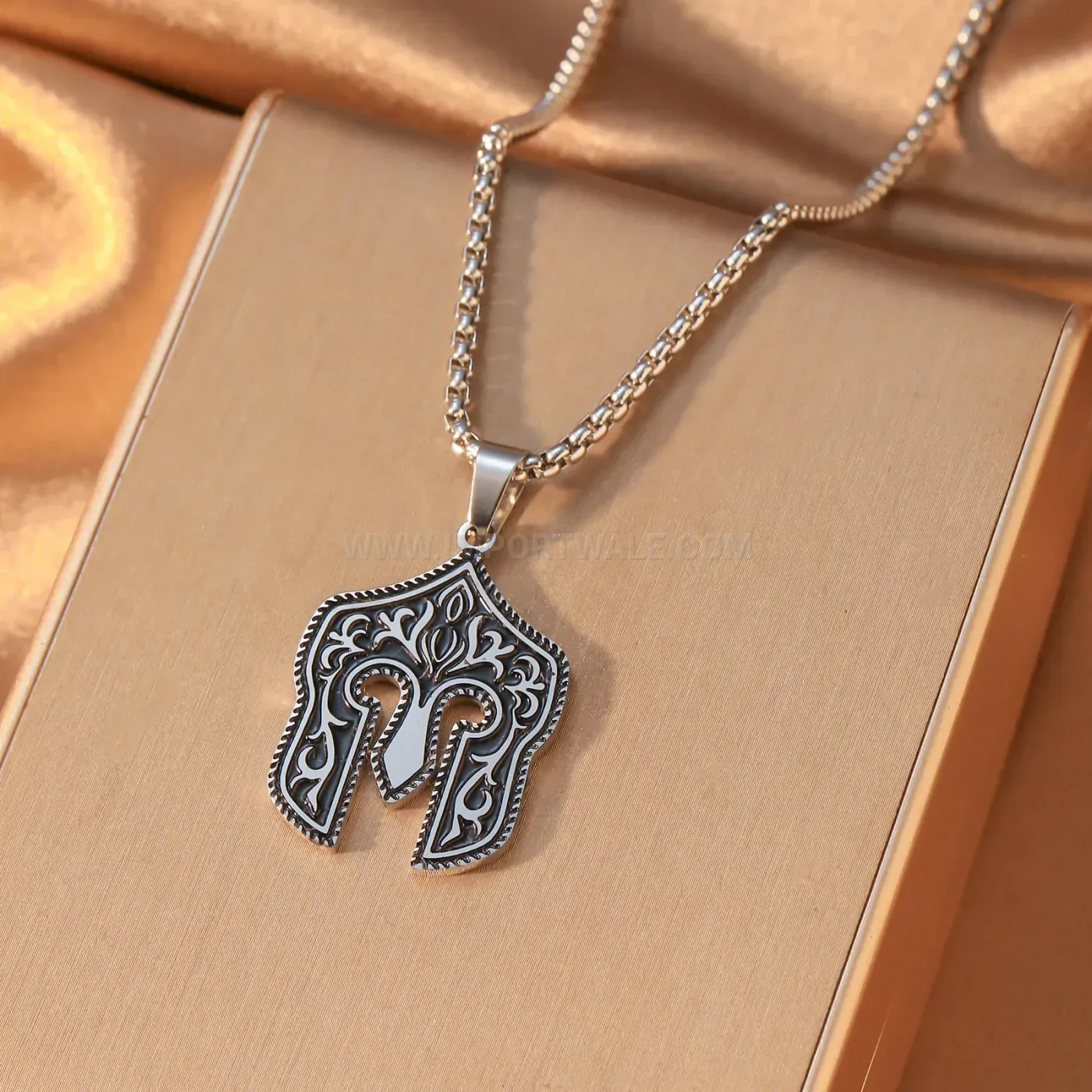 Stainless Steel Whirling Dervish Arabic Calligraphy Pendant Necklace
