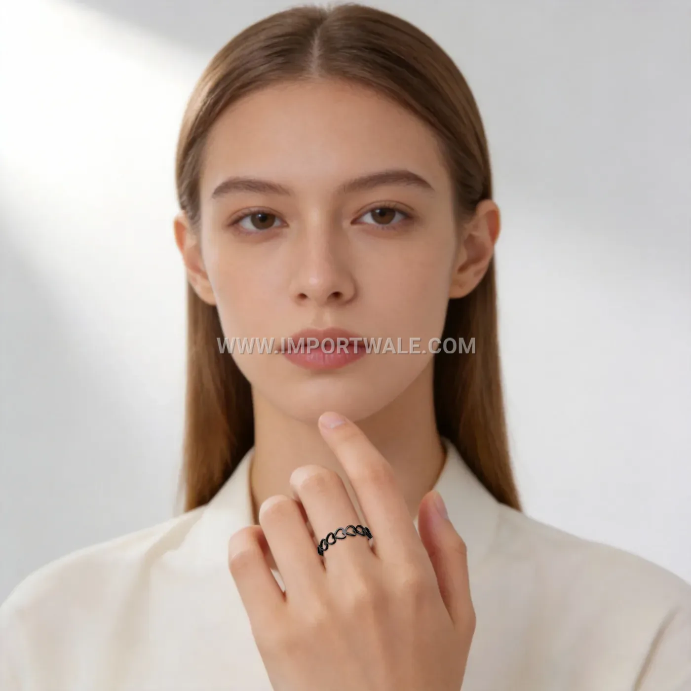 Laser Cut Geometric Pattern Stainless Steel Ring Band