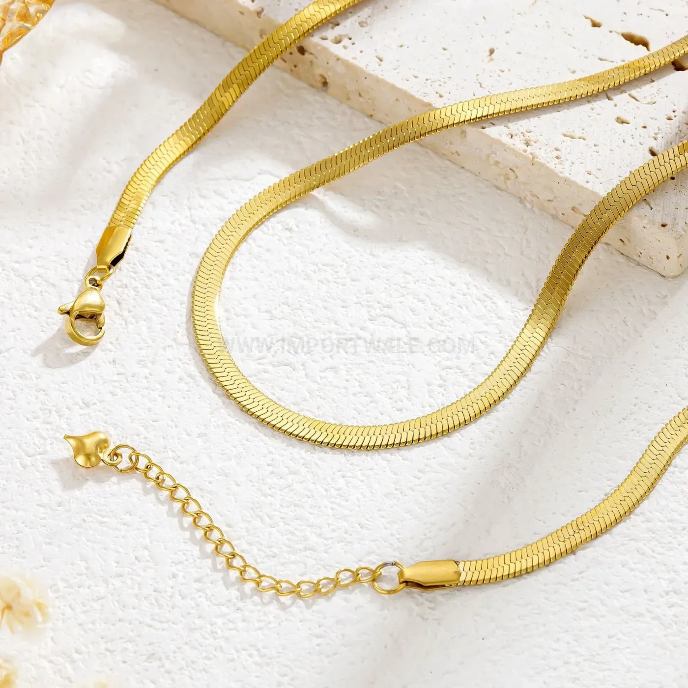 Double Layer Stainless Steel Snake Chain Necklace