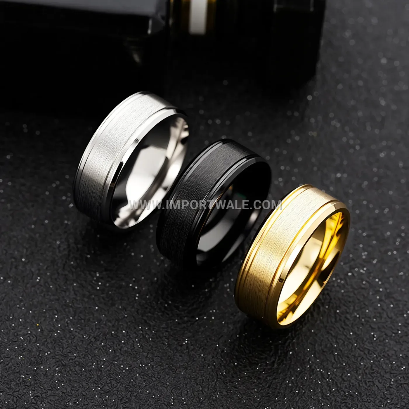 Matte Beveled Stainless Steel Minimalist Band Ring