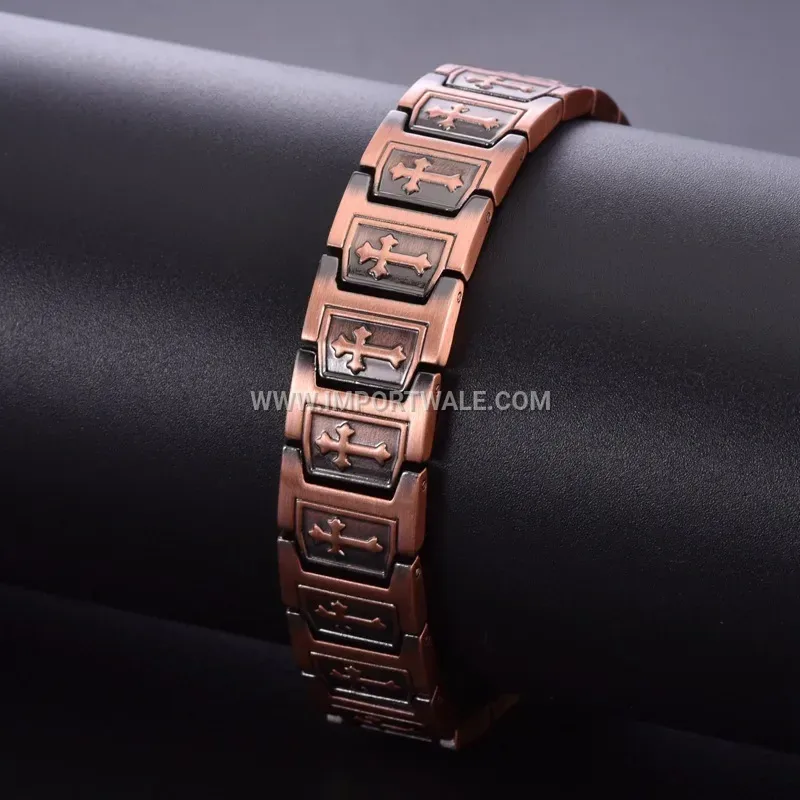 Vintage Pure Copper Double-Row Magnetic Therapy Adjustable Bracelet