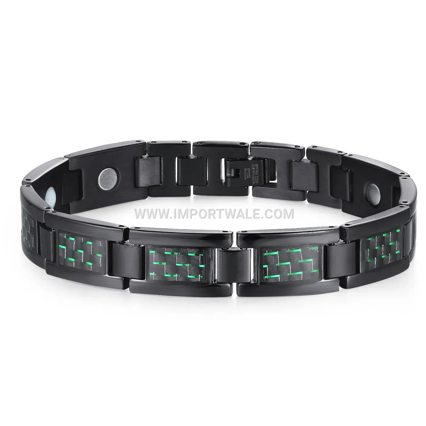 Chain Link Titanium Stainless Steel Magnetic Accent Bracelet