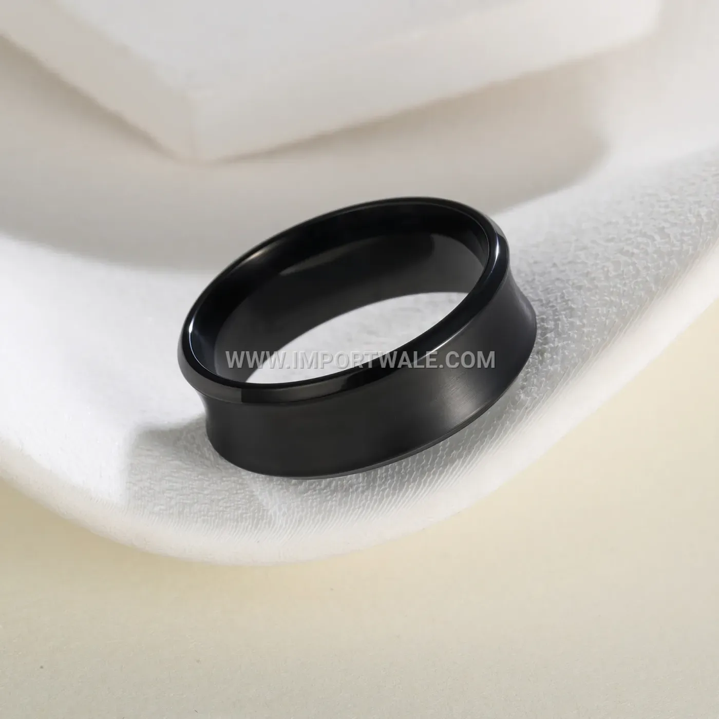 U-Groove Cut Accent 8mm Stainless Steel Band Ring