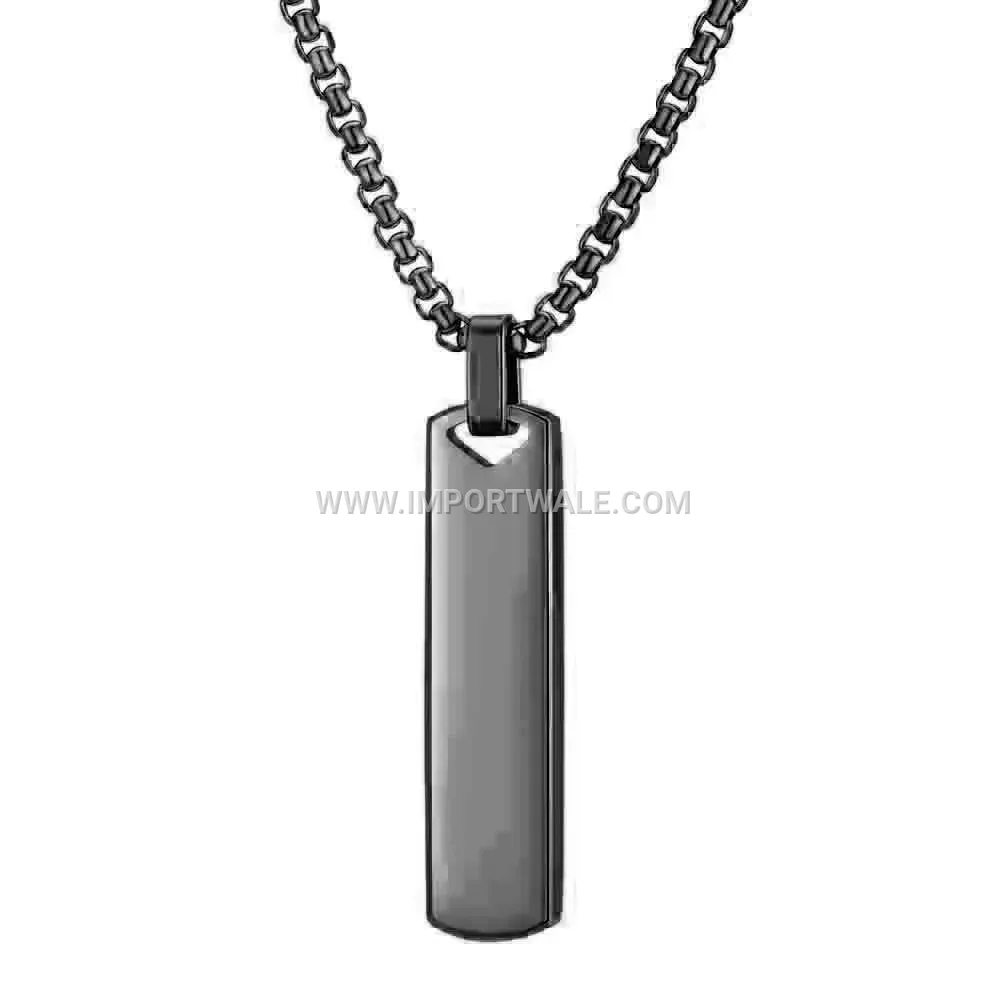 Geometric Cuboid Stainless Steel Pendant Necklace for Men