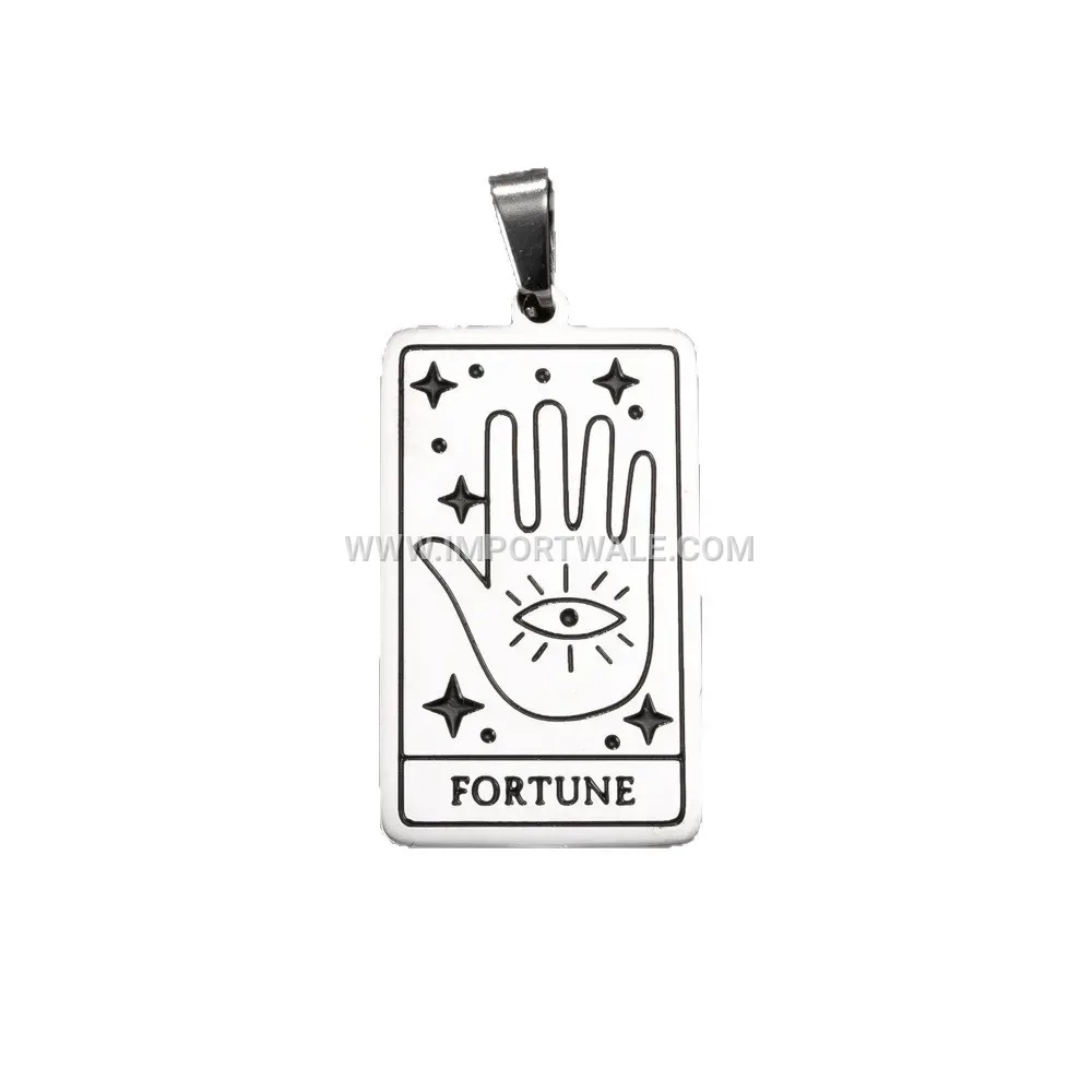 Men's Stainless Steel Geometric Line Art Hip Hop Pendant