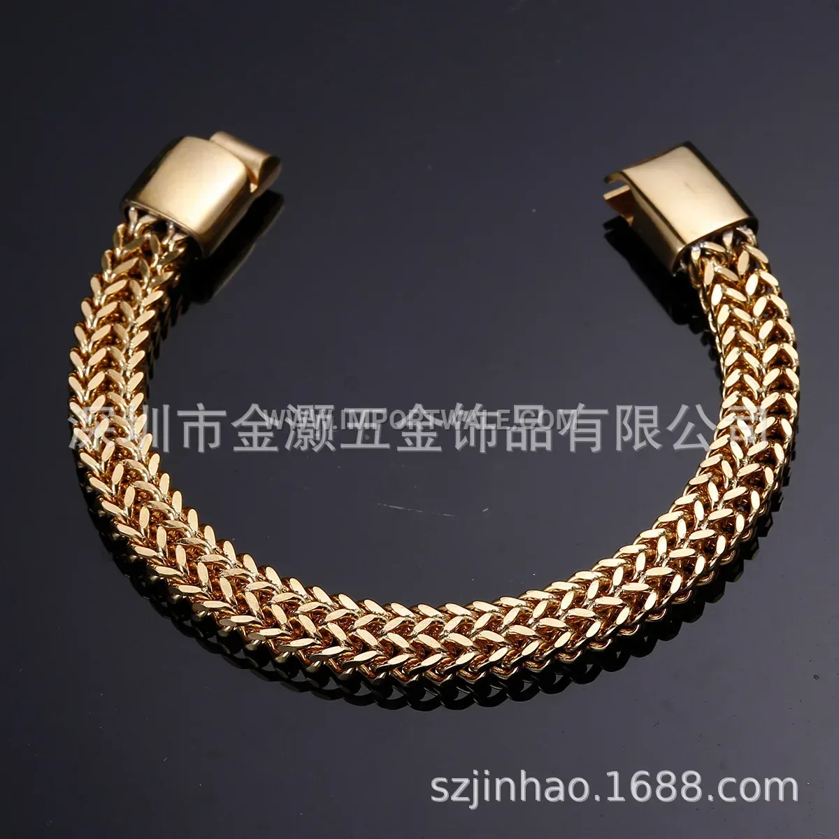 Men Geometric Titanium Steel Lattice Link Bracelet