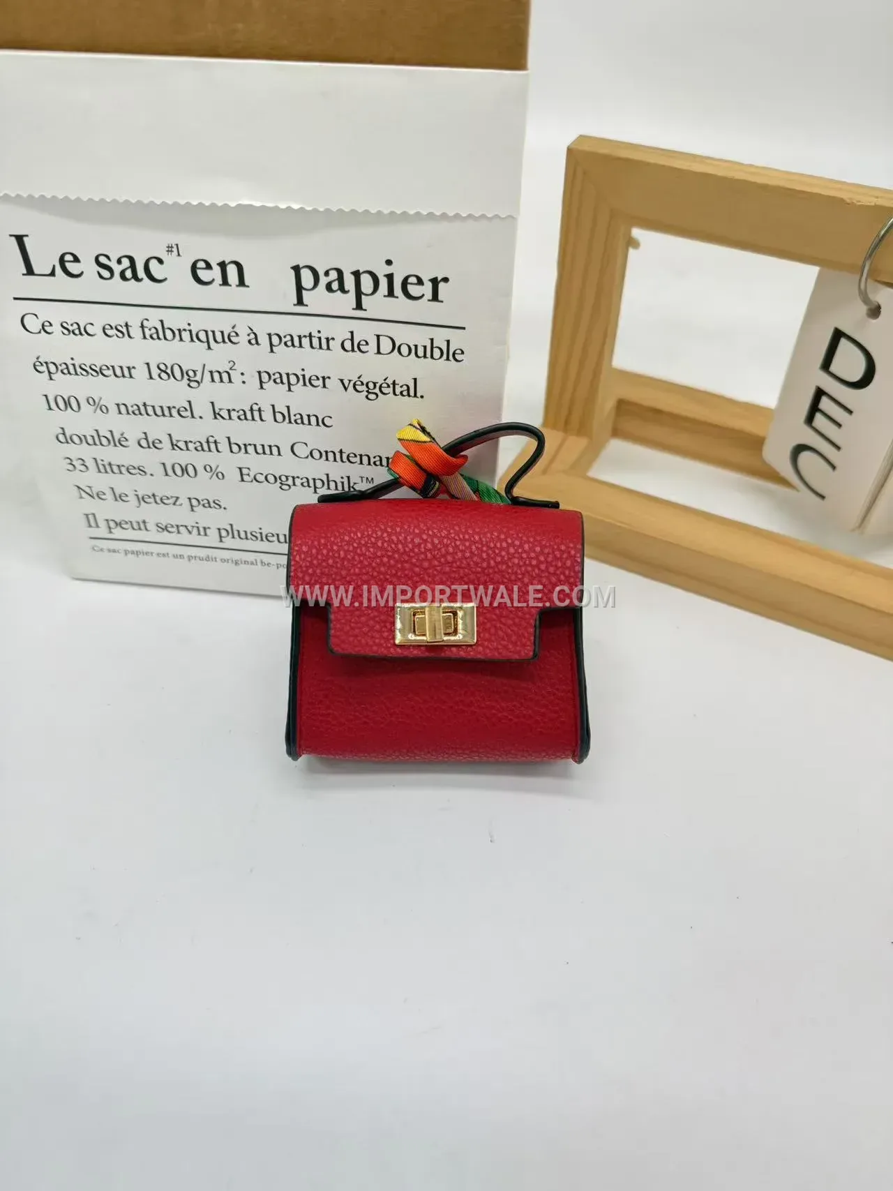 Mini Faux Leather Bag Charm Pendant