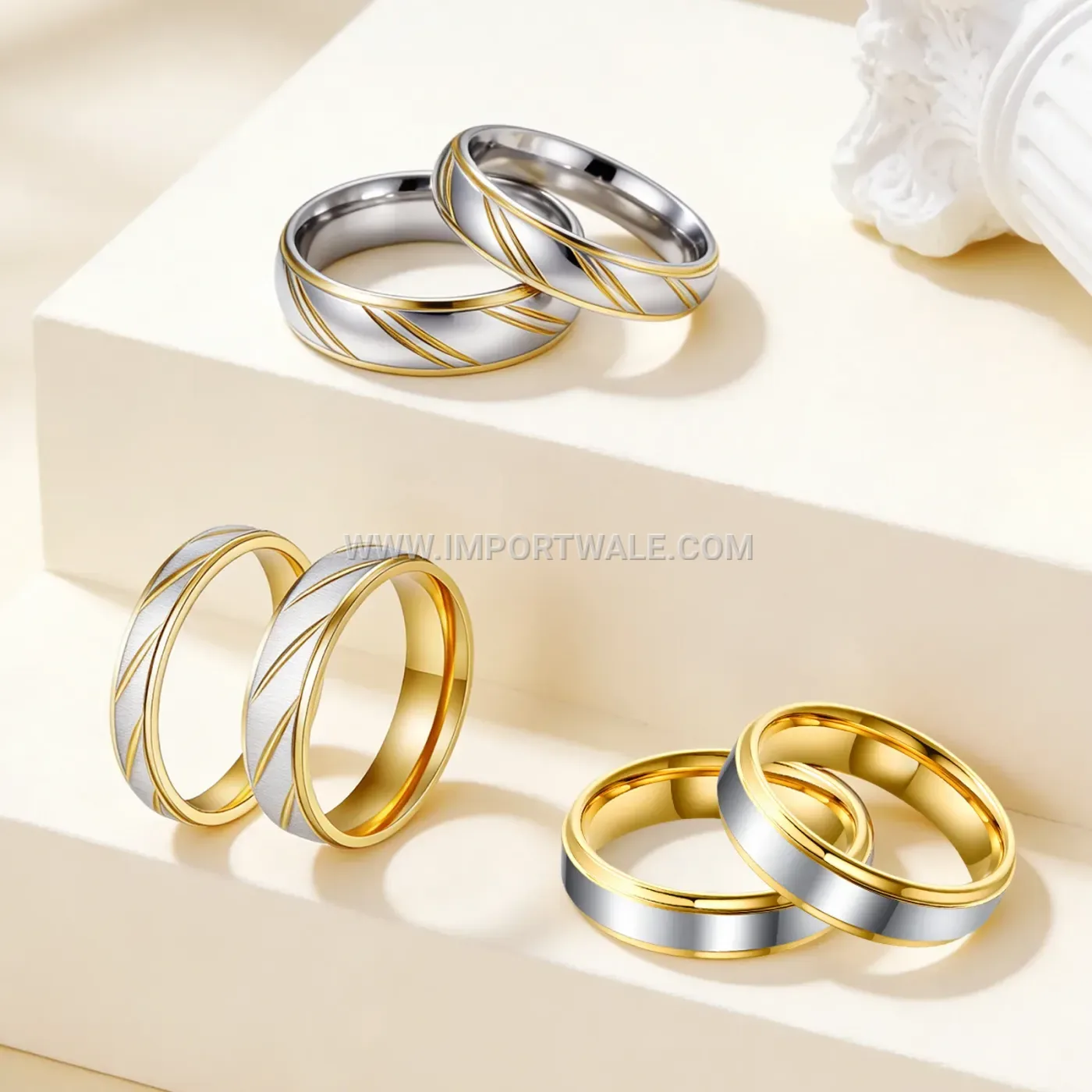 Gold Tone Musical String Enamel Band Ring