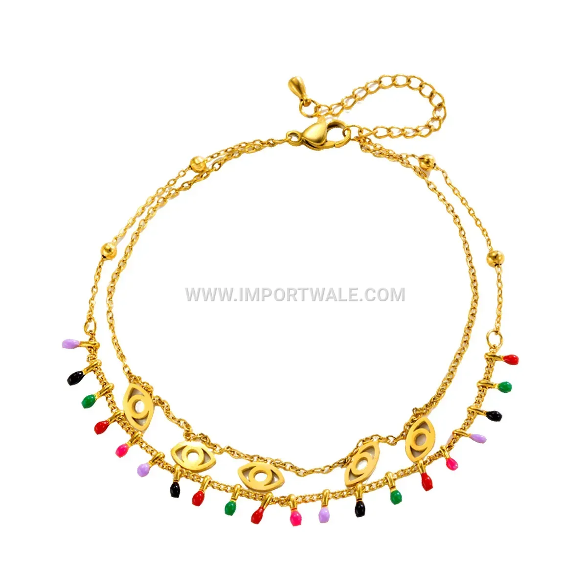 Bohemian Candy Beaded Stainless Steel Premium Anti Tarnish Anklet