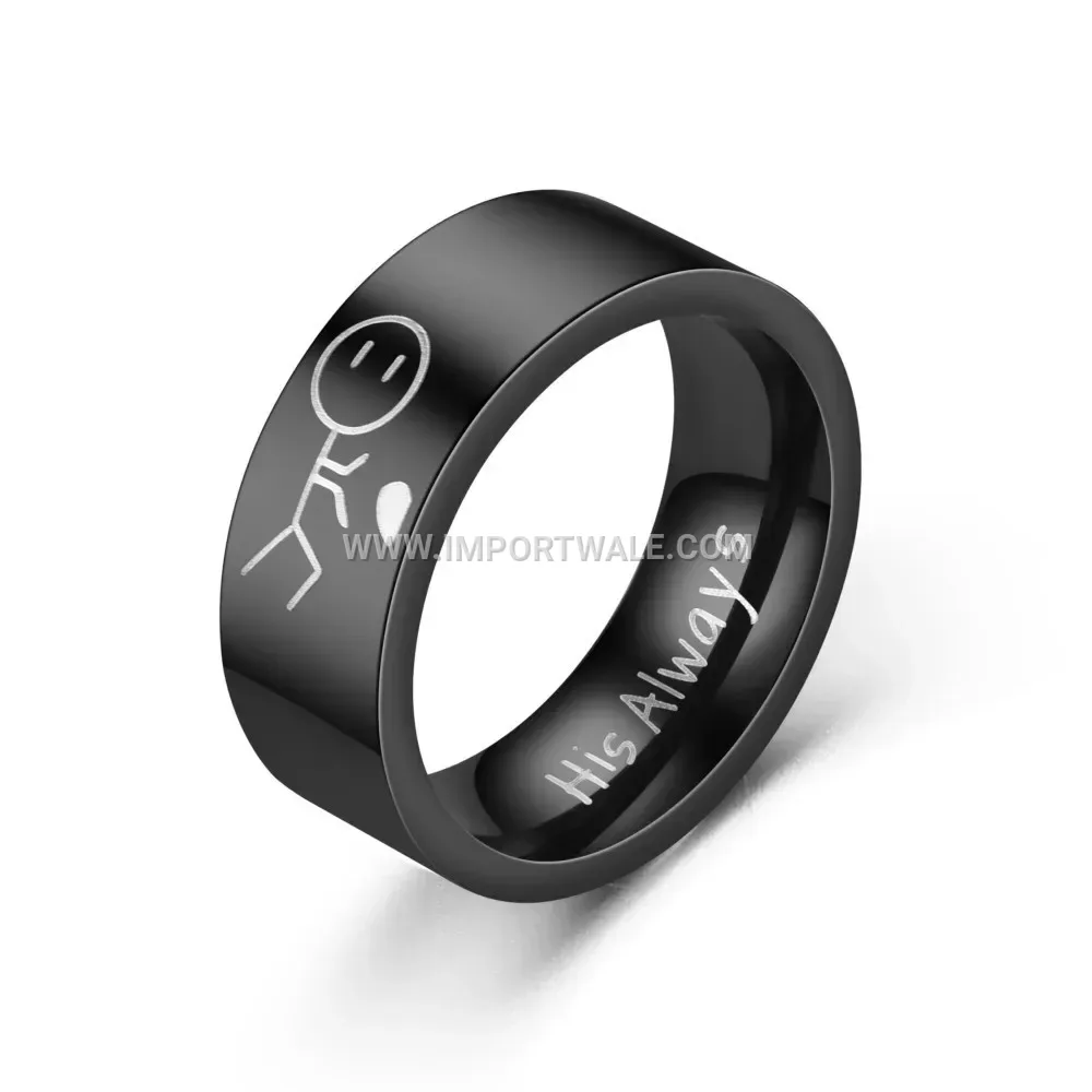 Regal Crown Engraved Titanium Steel Band Ring