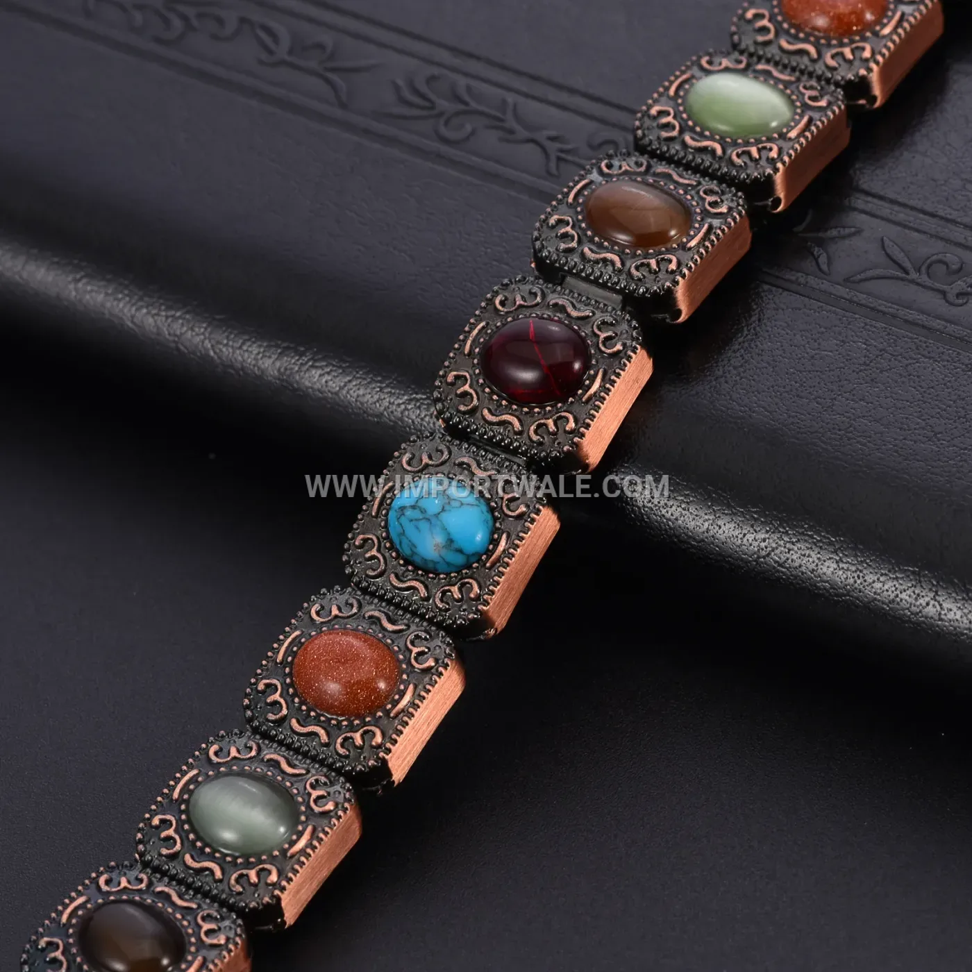 Men Vintage Red Bronze Magnetic Bracelet