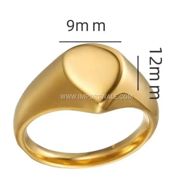 Geometric Rectangular Plain Stainless Steel Ring