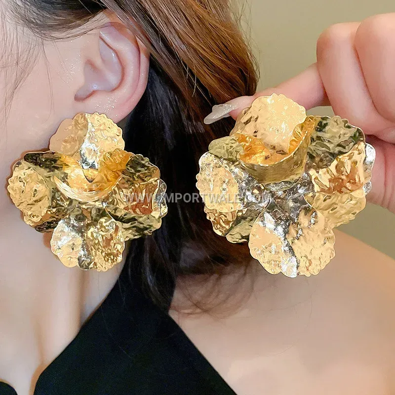 18K Gold Plated Geometric Titanium Steel Stud Earrings