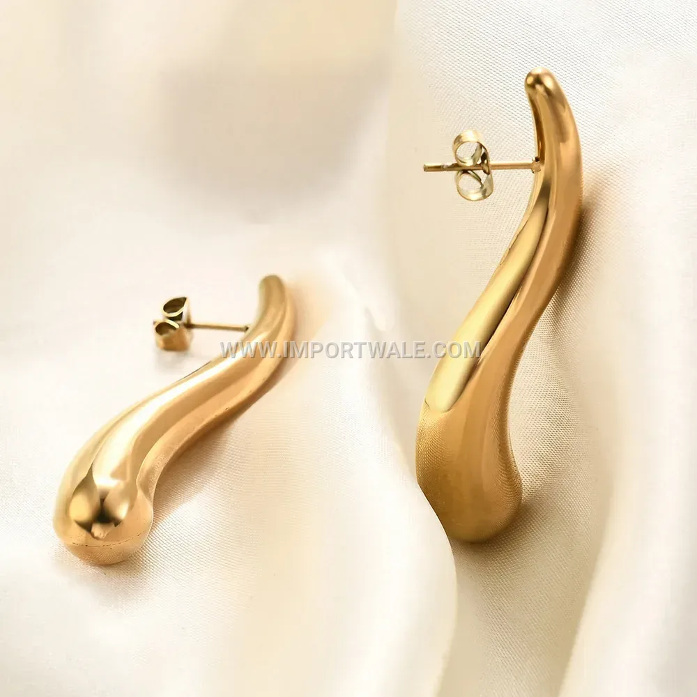 Minimalist Stainless Steel Hollow Teardrop Drop Earrings
