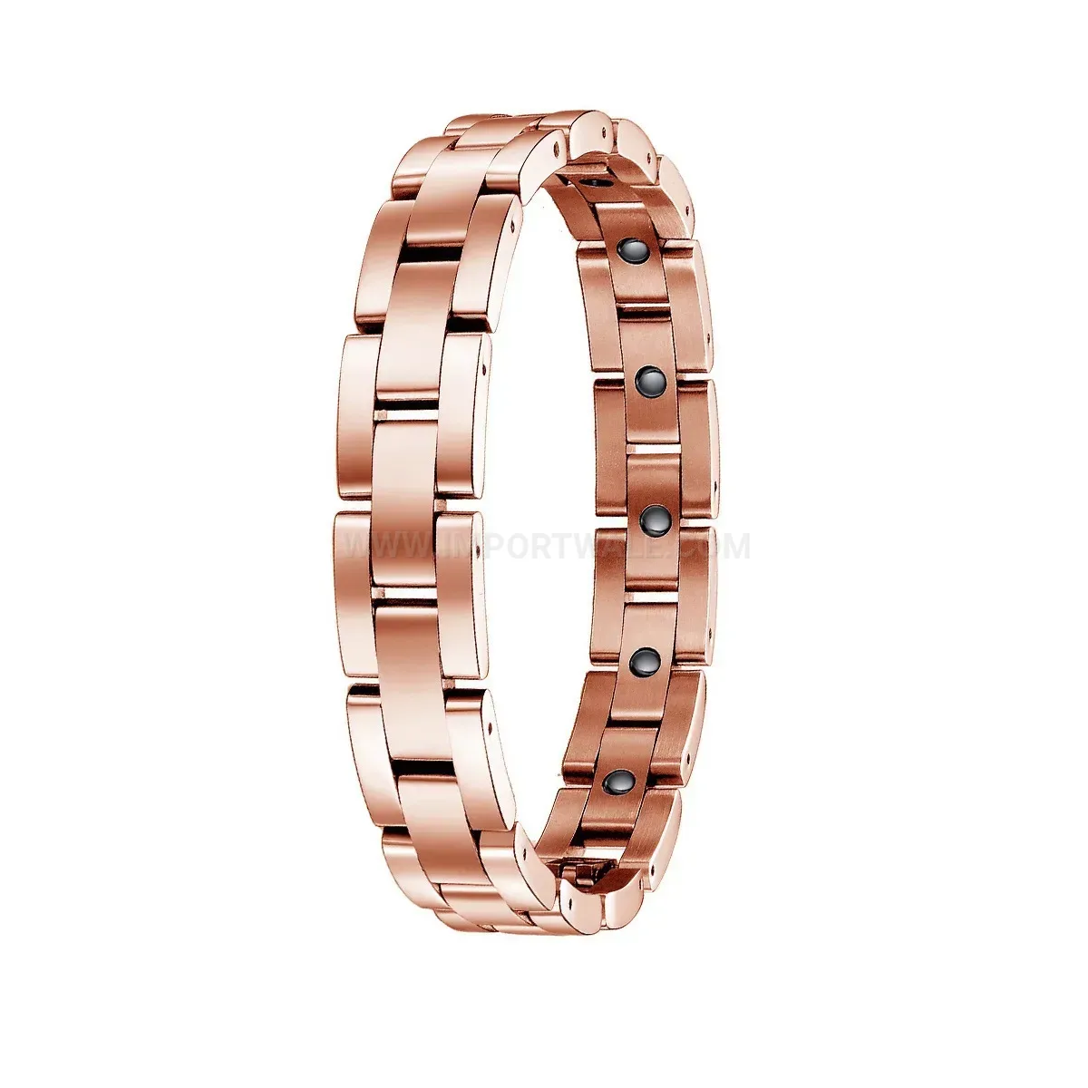 Fashion Sleek Crystal Link Titanium Steel Magnetic Bracelet