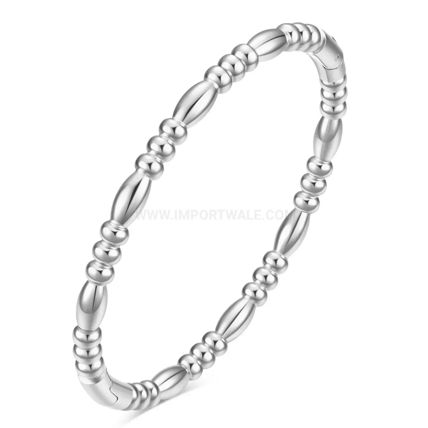 Classic Sleek Bamboo Joint Design Stainless Steel Bangle Bracelet