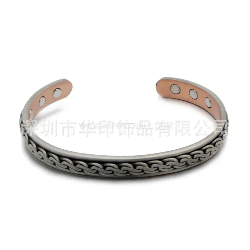 Western Vintage Bronze Red Copper Magnetic Therapy Cuff Bracelet