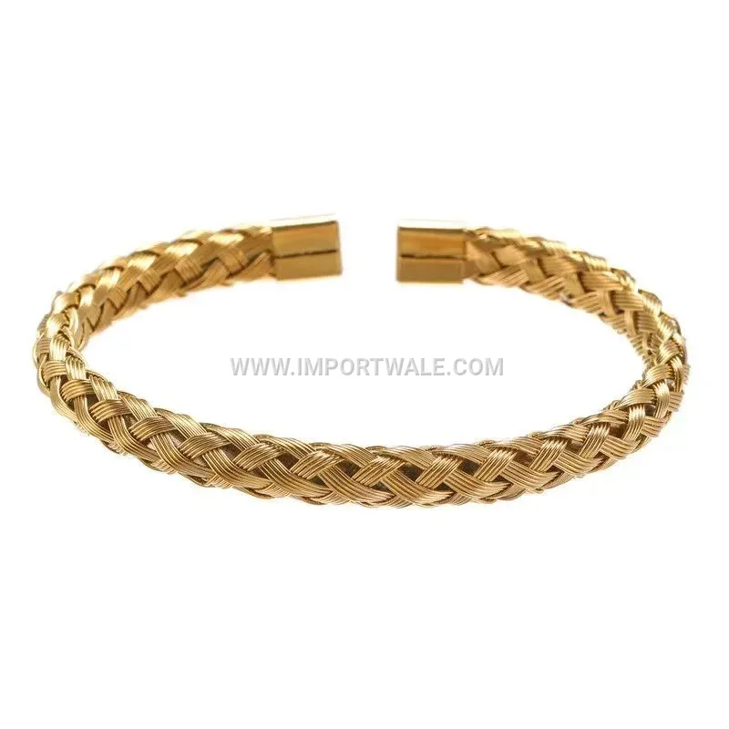 Stainless Steel Wire Mesh C-Shape Cuff Bracelet
