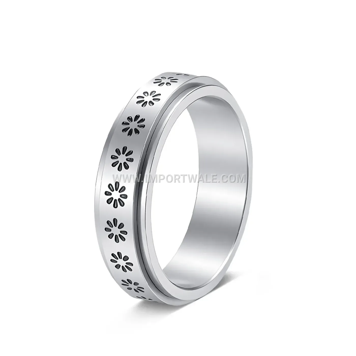 Rotating Stress Relief Stainless Steel Spinner Wedding Band
