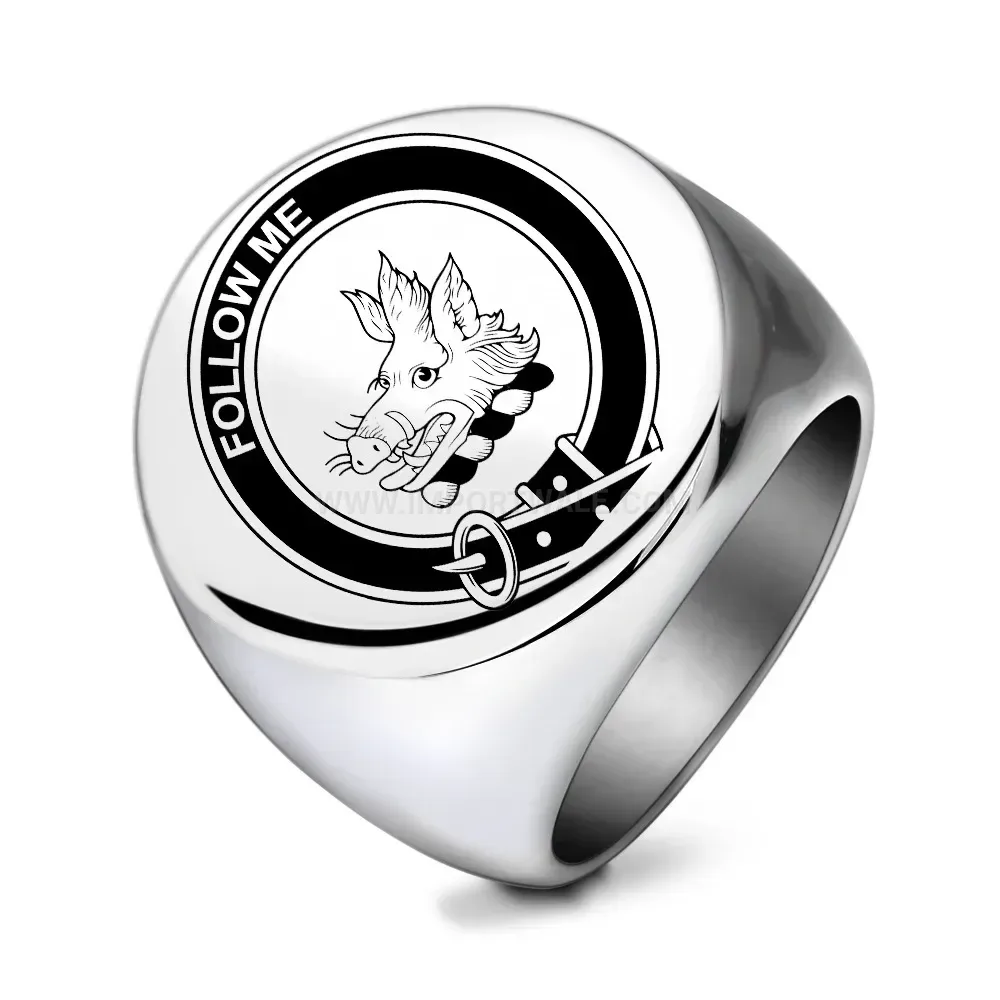 Fashion Vintage Engraved Follow Me Stainless Steel Band Ring