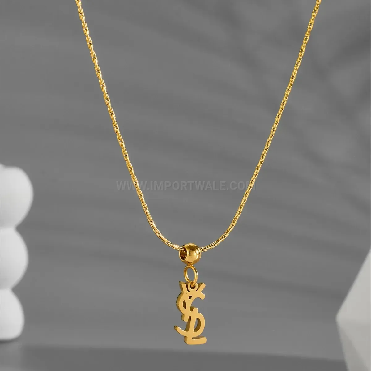 Designer Minimalist Letter Pendant Titanium Steel Cable Chain Necklace