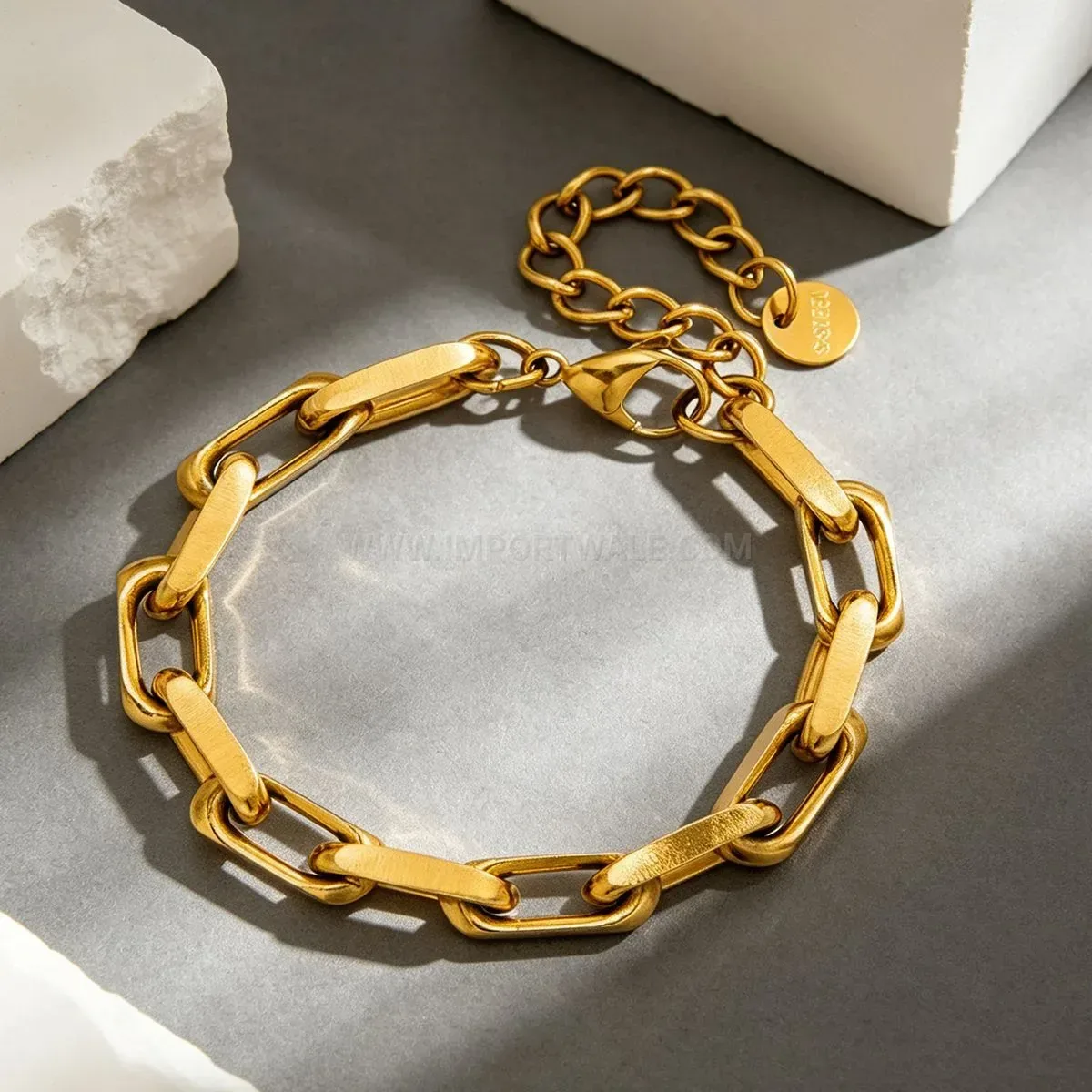 Chic Chunky Stainless Steel Cross Chain Hip Hop Unisex Bracelet