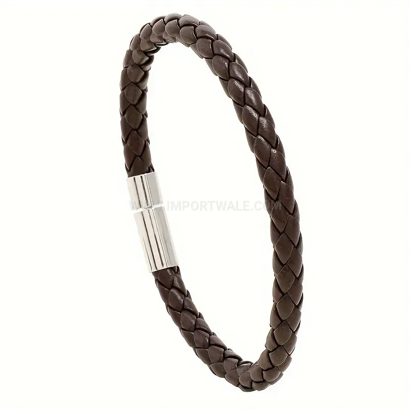 Stylish Handcrafted Braided Leather Vintage Unisex Wristband Bracelet