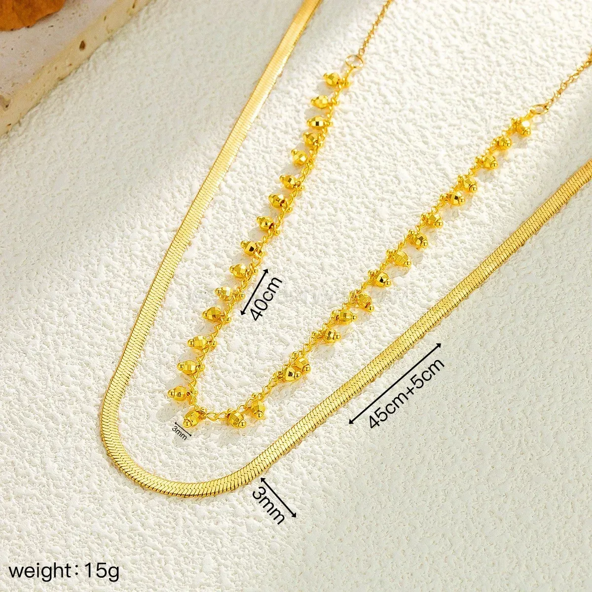 Fashion Delicate Stainless Steel Heart Pendant Layered Chain Necklace