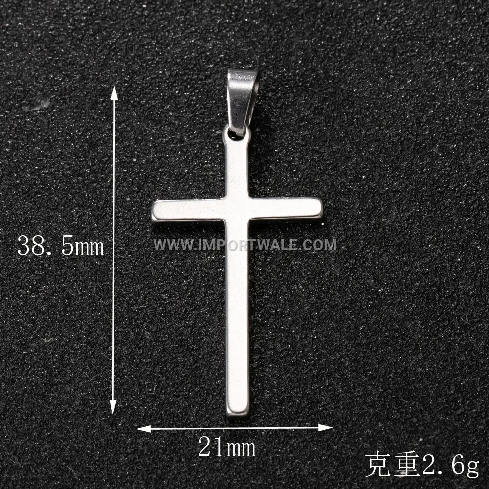 Classic Plated Stainless Steel Cross Pendant