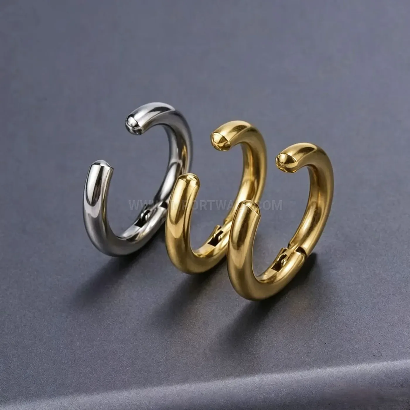 Elegant Multi-Size Plain Round Non-Pierced Ear Cuff Set