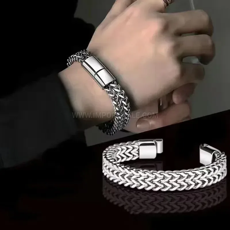 Stylish Bold Stainless Steel Cuban Link Chain Bracelet