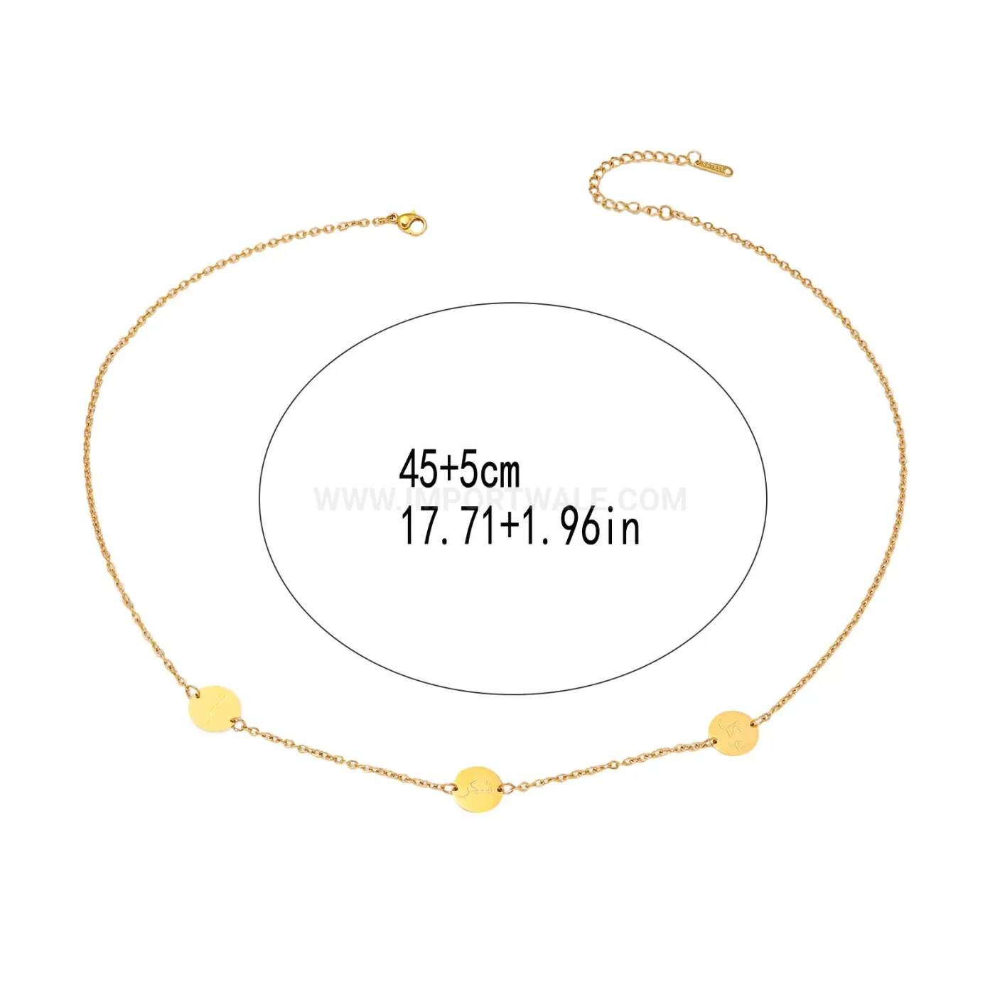 Fashion Arabic Calligraphy Script Pendant Stainless Steel Necklace